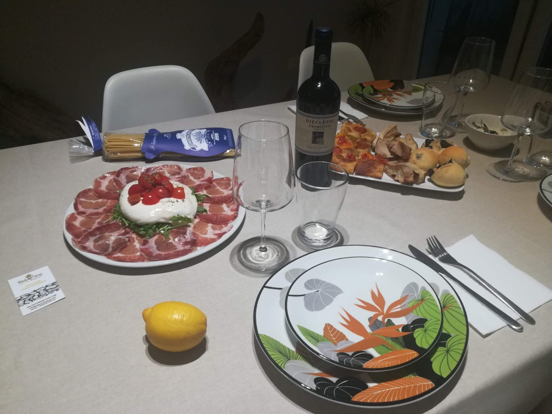 Authentic Puglia home cooking dinner experience in Salento with local wines