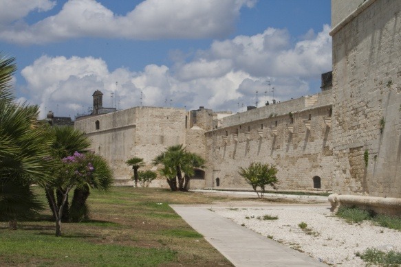 Carlo V Castle in Lecce with star-shaped bastions and moat, a monumental Renaissance fortress