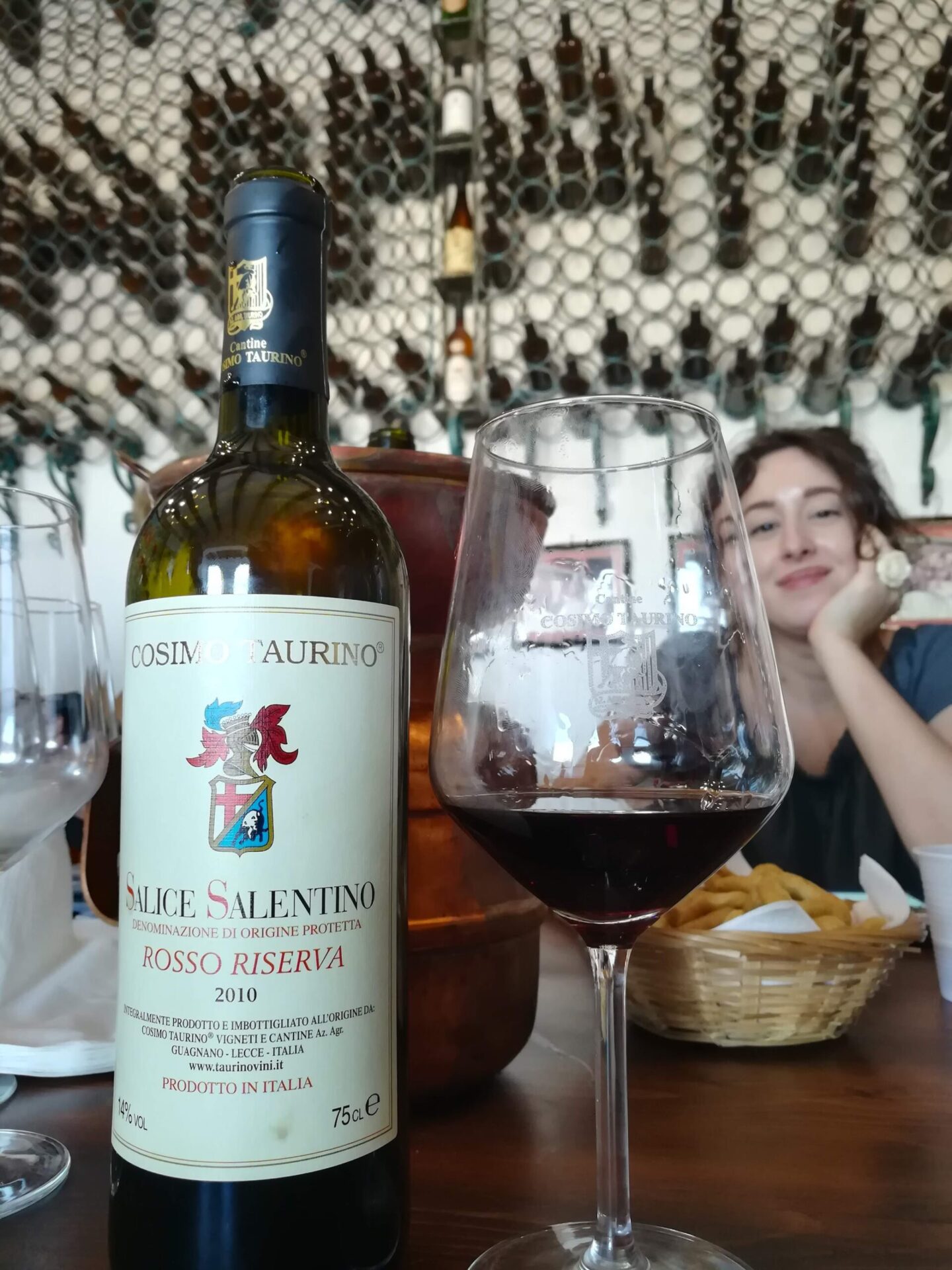 Stefano Spagnolo with Cosimo Taurino and Wine Gini at Cosimo Taurino winery during Negroamaro Stories