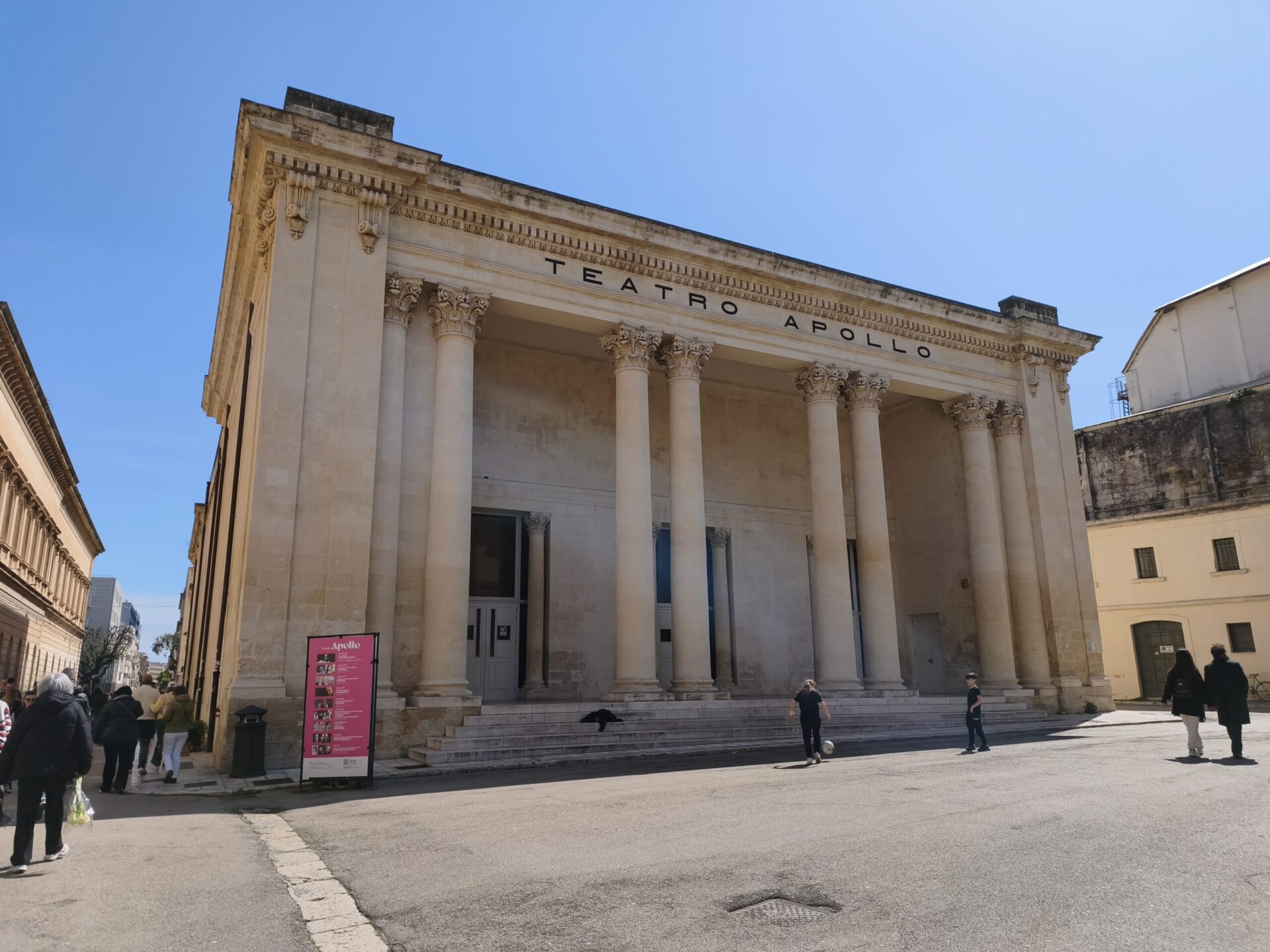 Teatro Apollo in Lecce with Liberty style architecture and ornate decorative elements