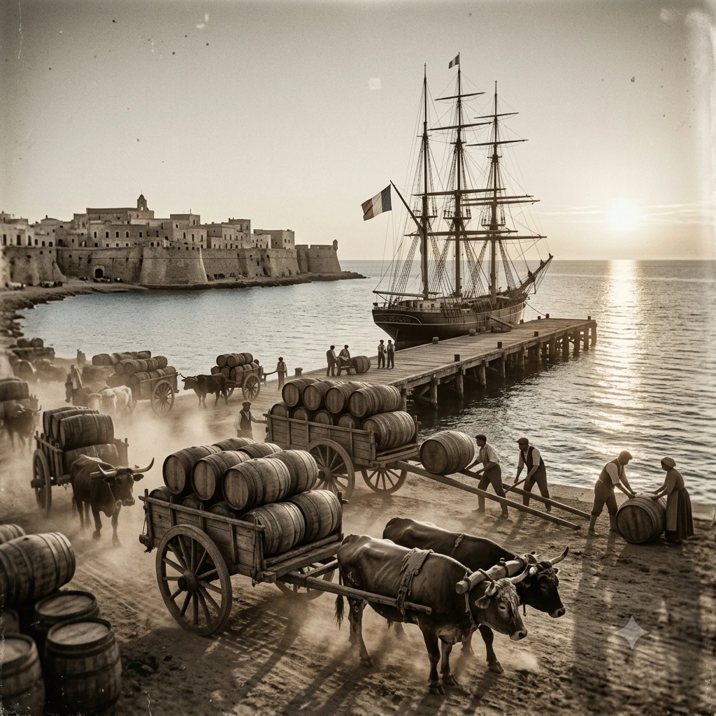 Gallipoli port with Salento wine export in 1885